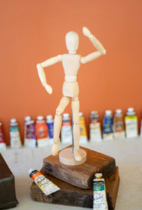Small Wooden Human Artists' Mannequin