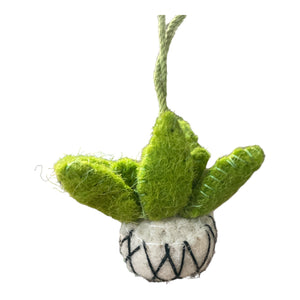 Wool Felt Potted Cactus Embroidered Ornaments