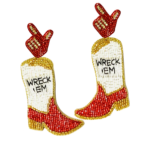 Game Day Texas Tech University Cowgirl Boot Earrings