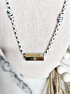 Braided Cotton Cord Necklace with Charm