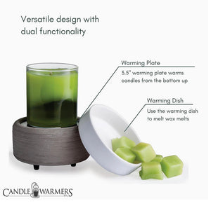 Candle Warmer Gray Texture 2-in-1 Warmer