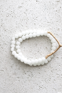 BOHO Recycled Glass Beads Frosted White